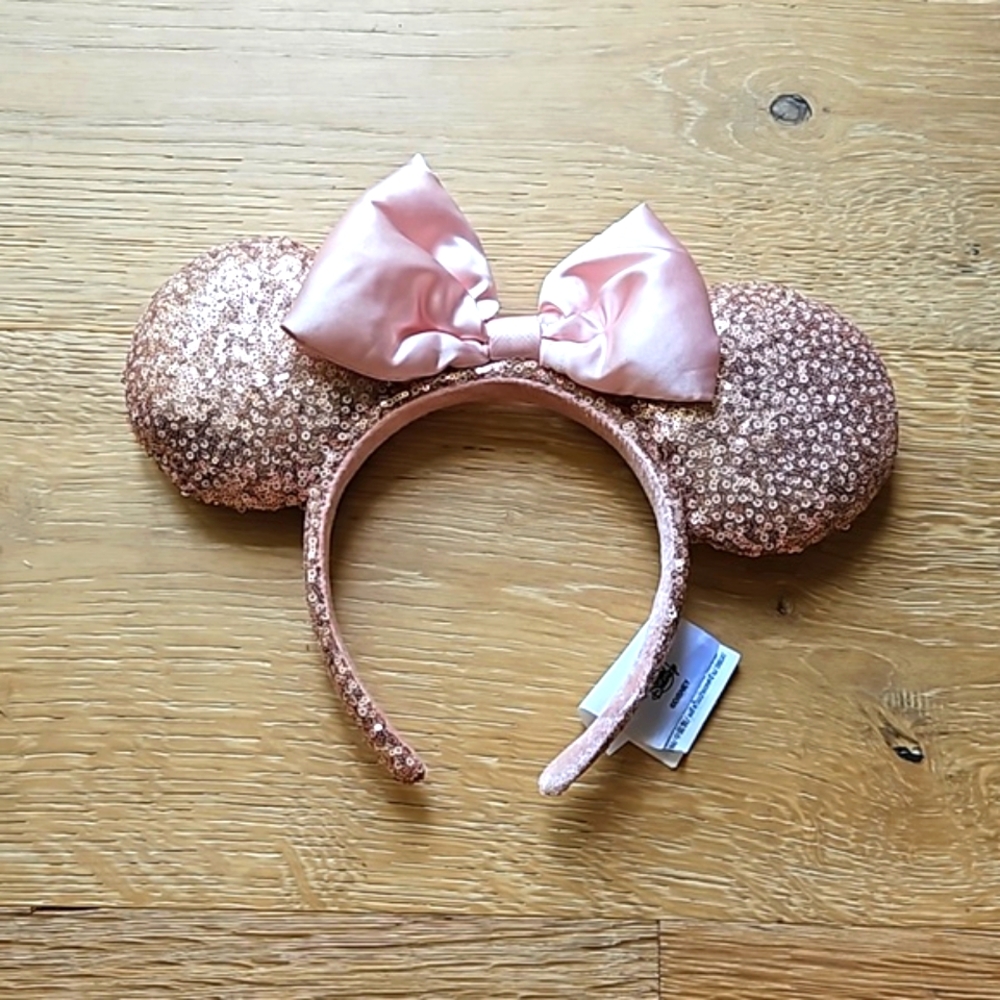 Minnie Mouse Sequin Ear Headband (Rose Gold)